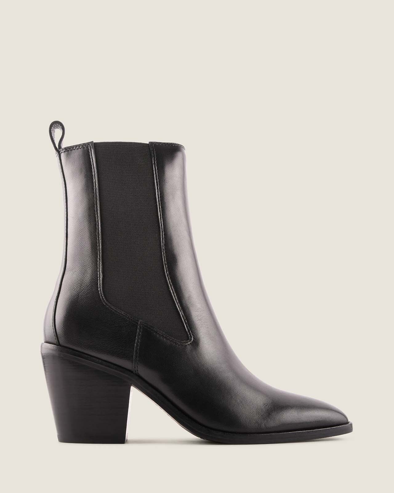 Ali Heel Ankle Boot Black Leather