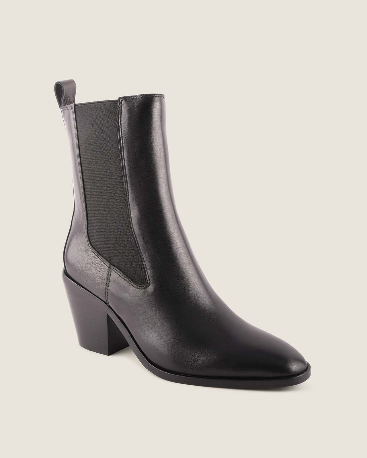 Ali Heel Ankle Boot Black Leather