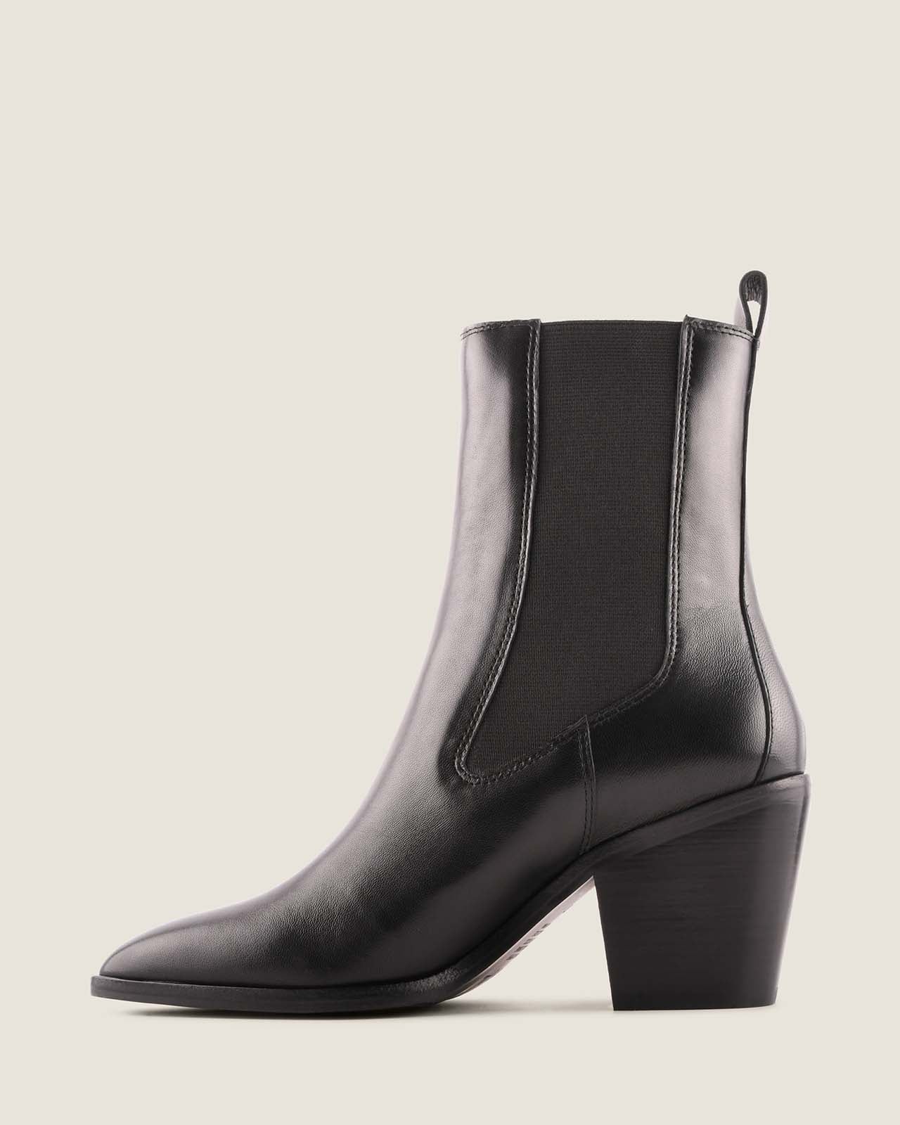 Ali Heel Ankle Boot Black Leather