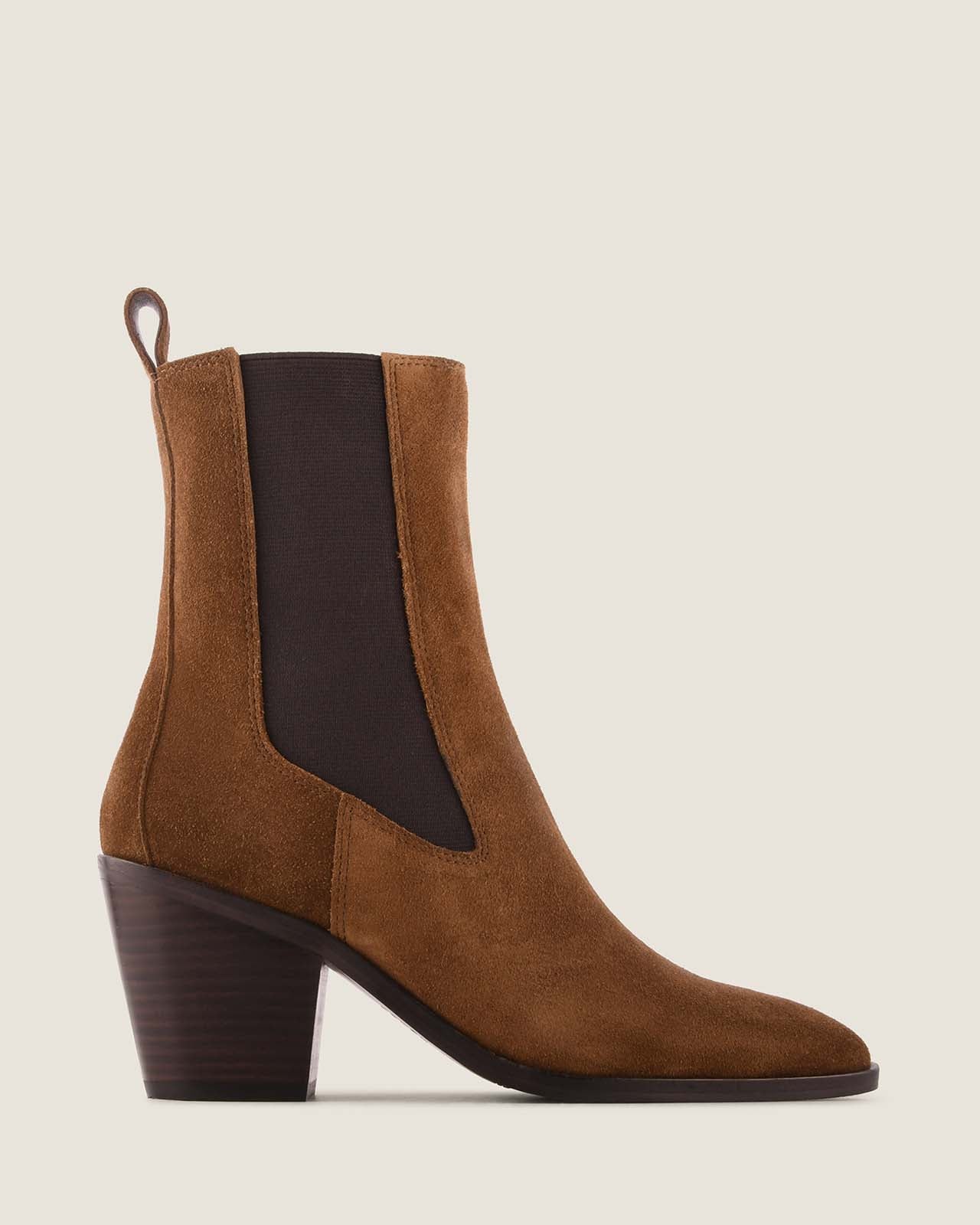 Ali Heel Ankle Boot Dark Olive Suede