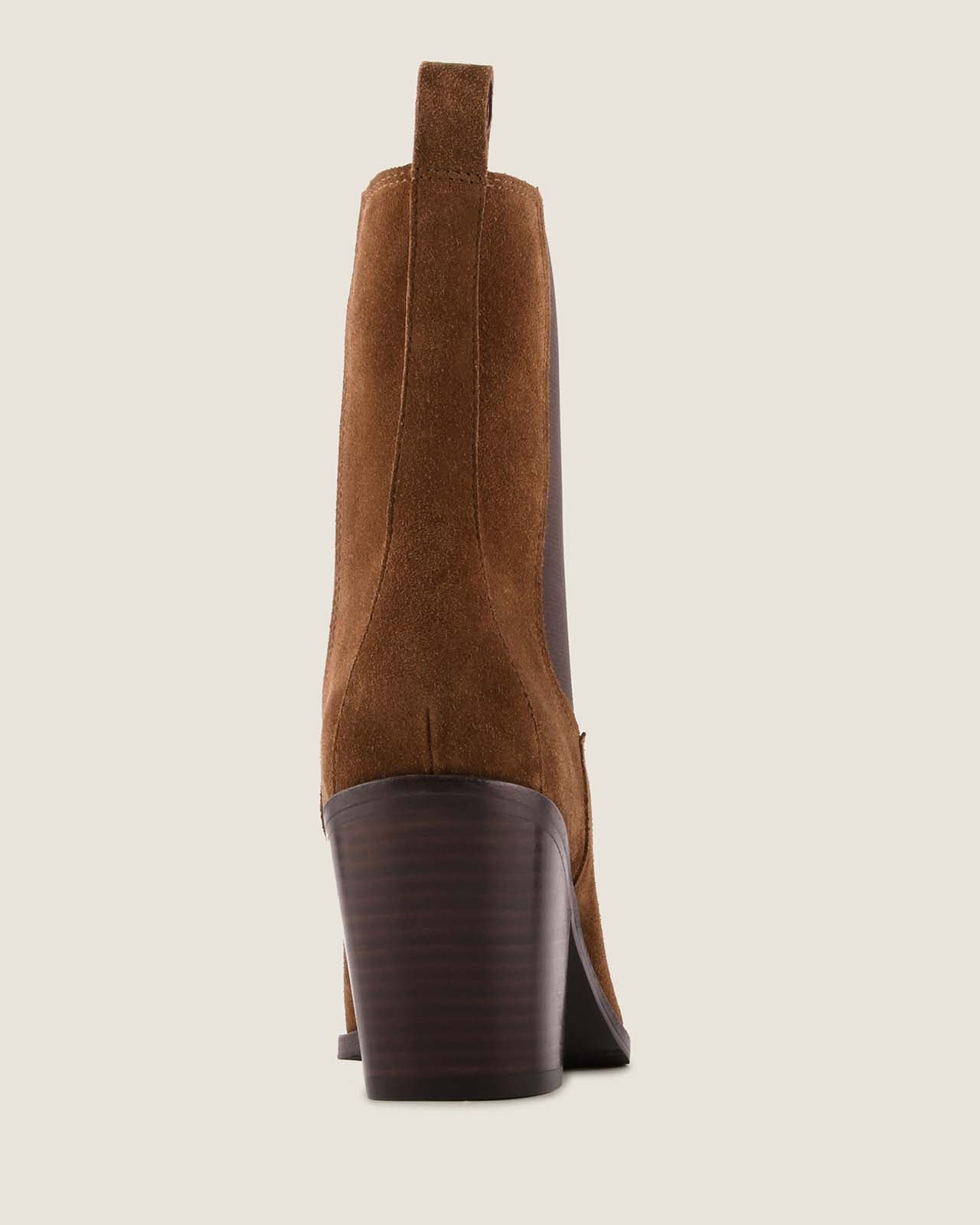 Ali Heel Ankle Boot Dark Olive Suede