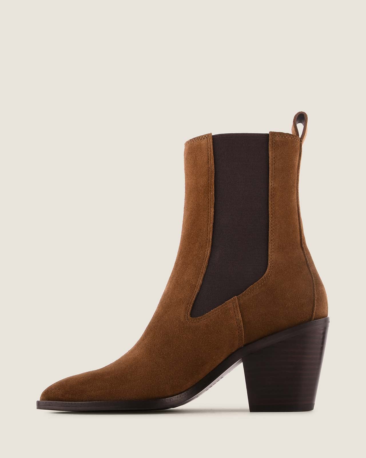 Ali Heel Ankle Boot Dark Olive Suede
