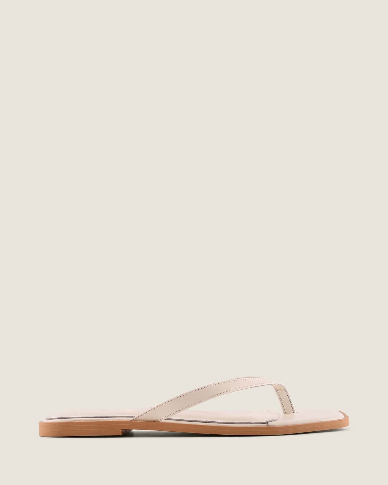 Aspen Flat Sandal White Leather