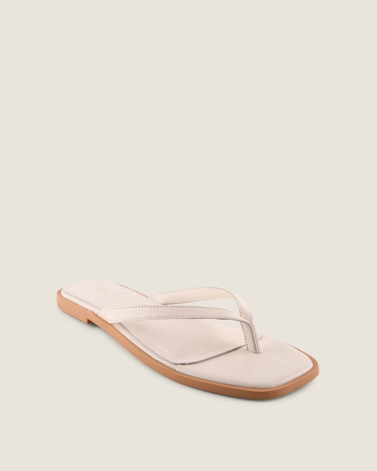 Aspen Flat Sandal White Leather