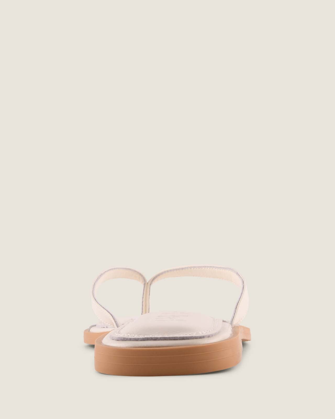 Back of Aspen Flat Sandal White Leather