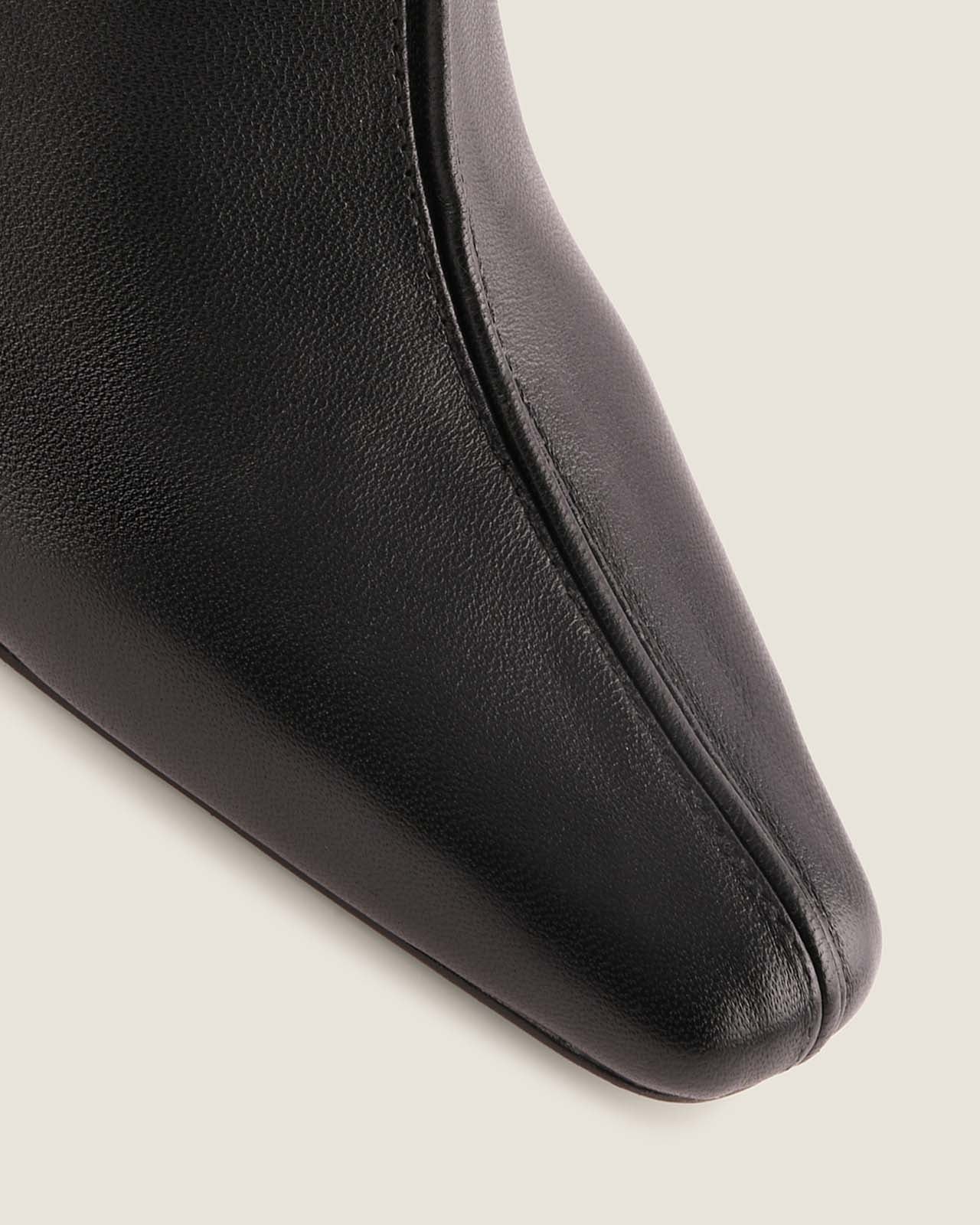 Atlas heel ankle boot black leather