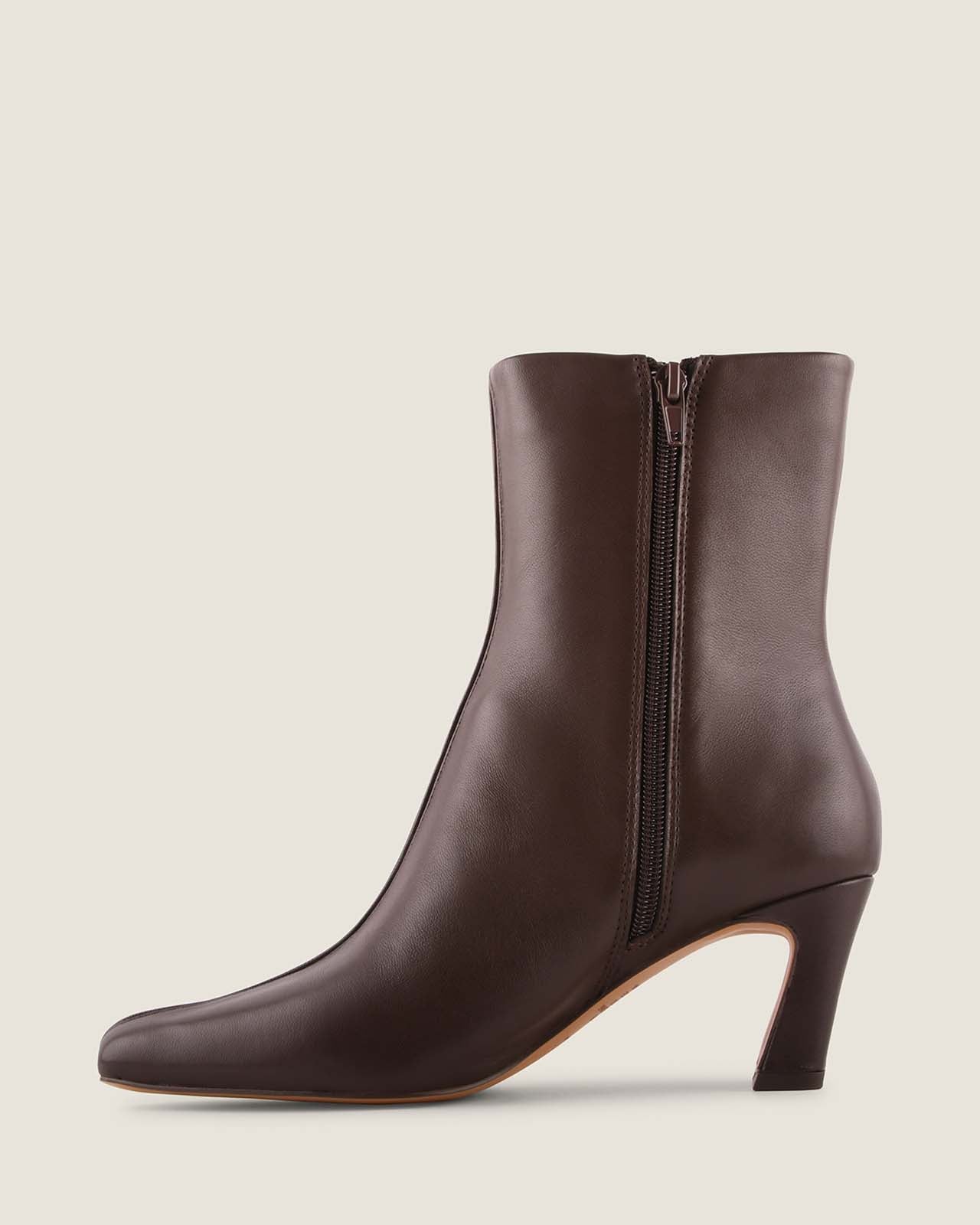 Atlas heel ankle boot brown leather