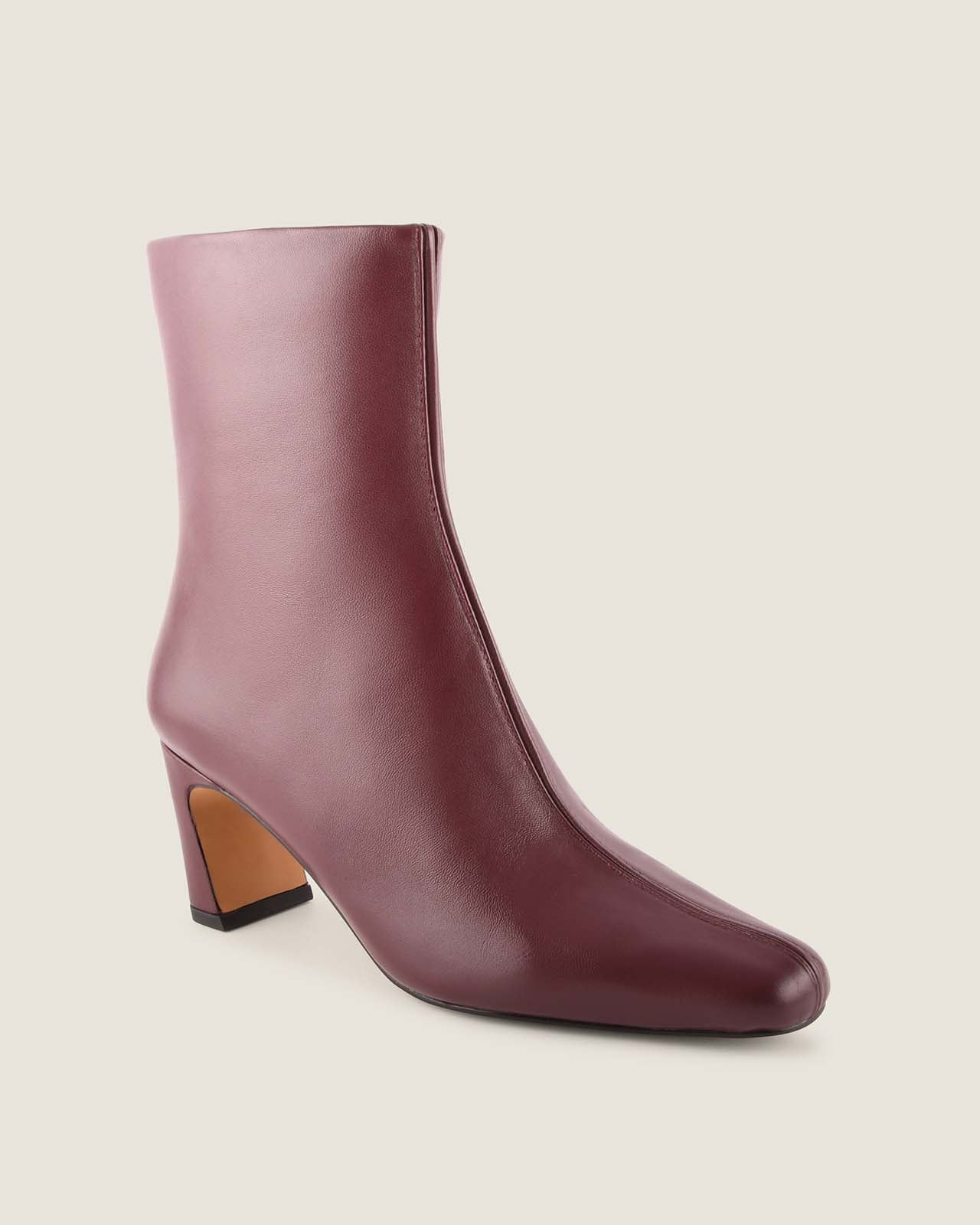 Atlas heel ankle boot burgundy leather