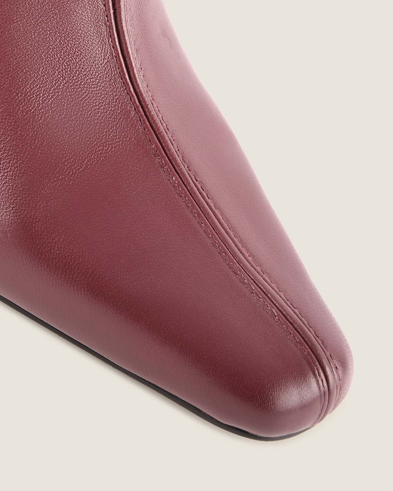 Atlas heel ankle boot burgundy leather