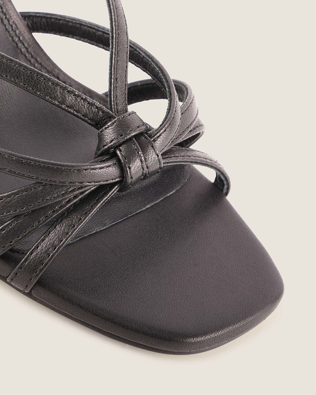 Birdie High Sandal Black Leather