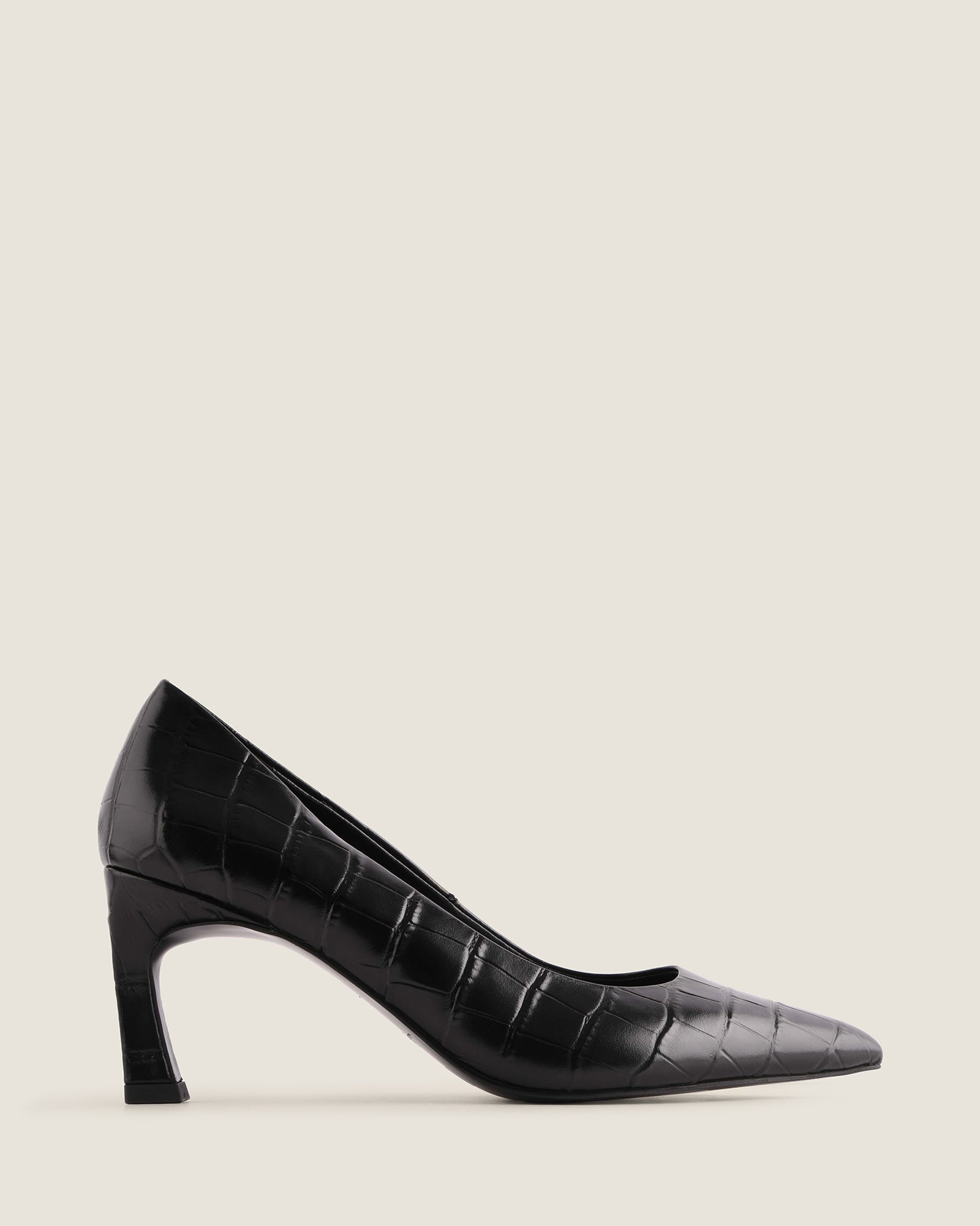 BRADY HIGH HEEL PUMPS BLACK CROC
