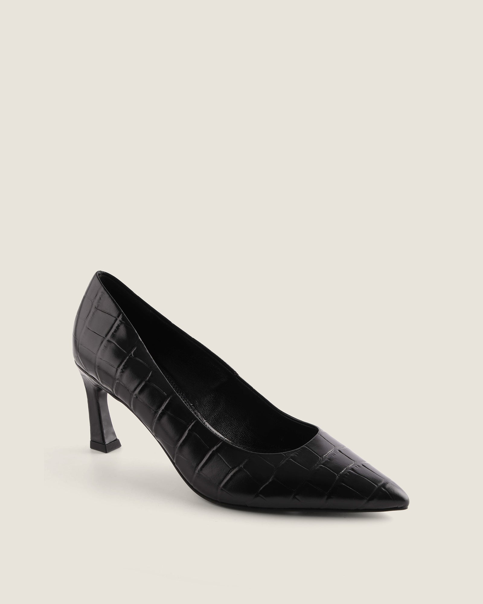 BRADY HIGH HEEL PUMPS BLACK CROC