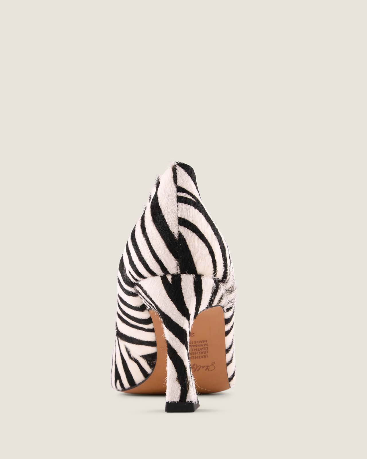 Back of Zebra High Heel Pump 