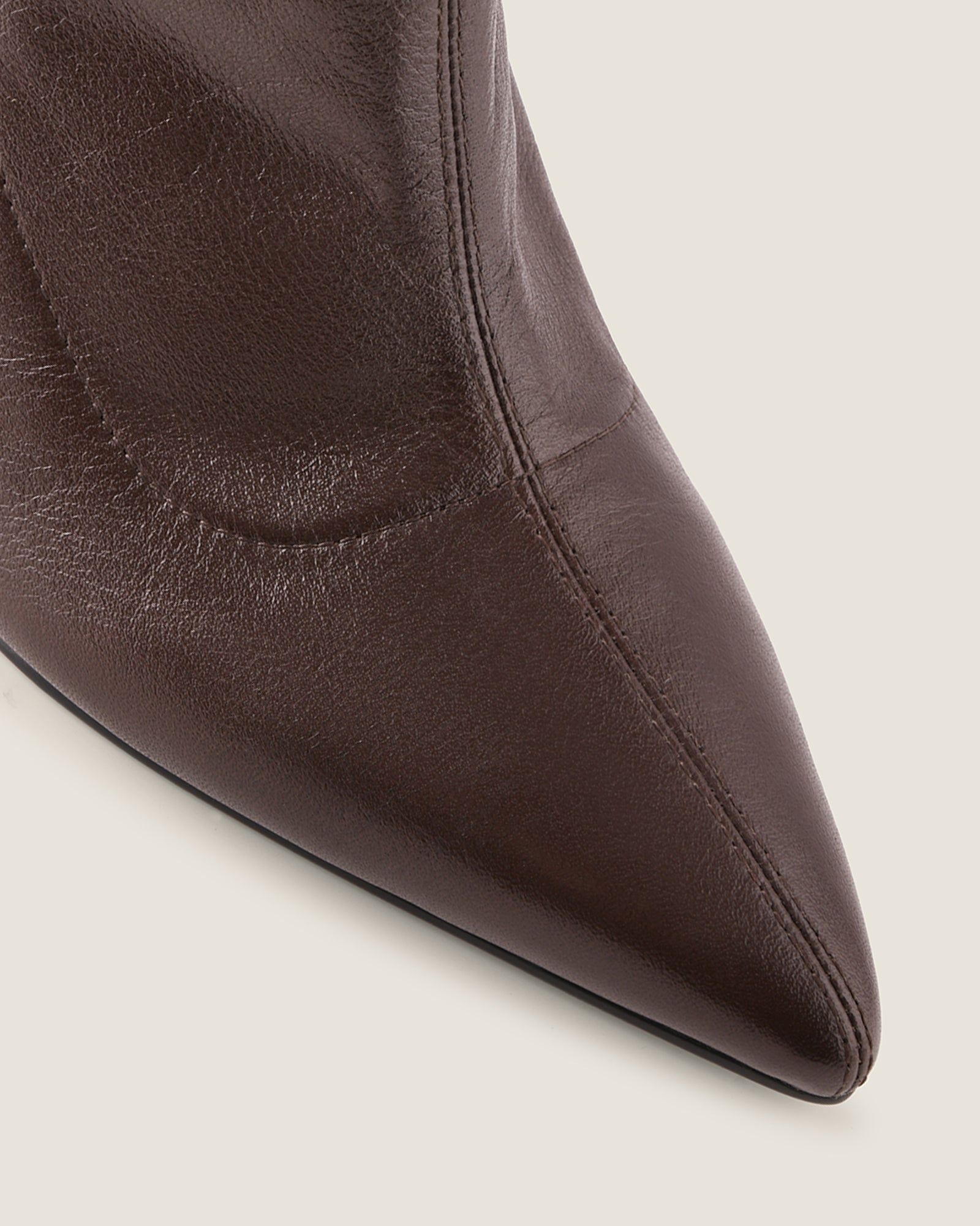 DELTA HEEL ANKLE BOOTS BROWN LEATHER
