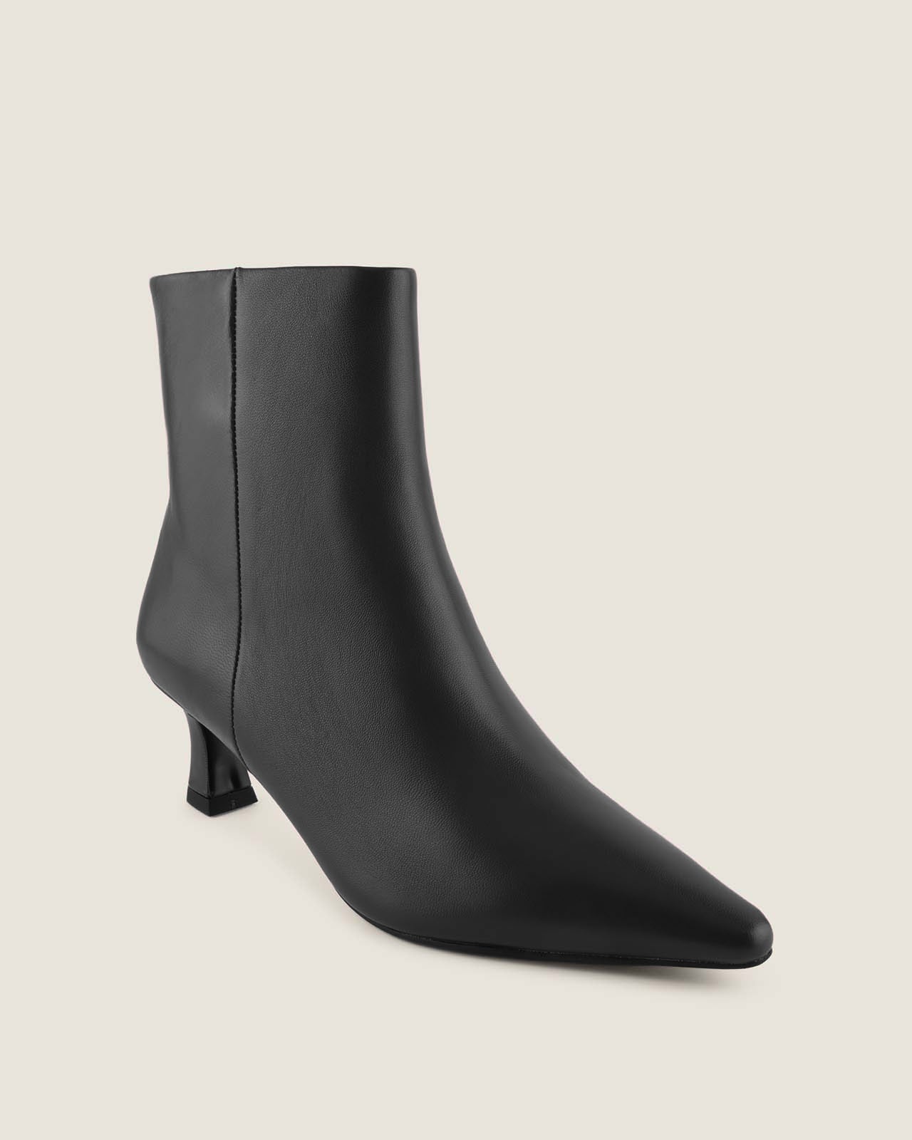 FABBA HEEL ANKLE BOOTS BLACK LEATHER