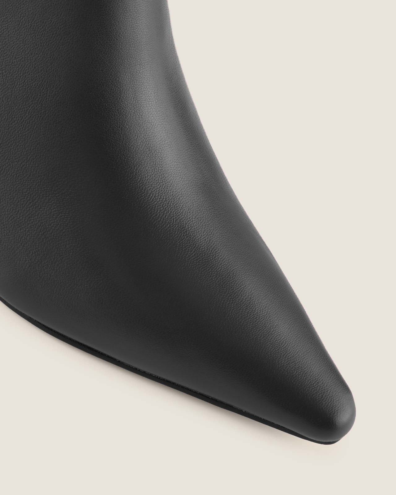 FABBA HEEL ANKLE BOOTS BLACK LEATHER