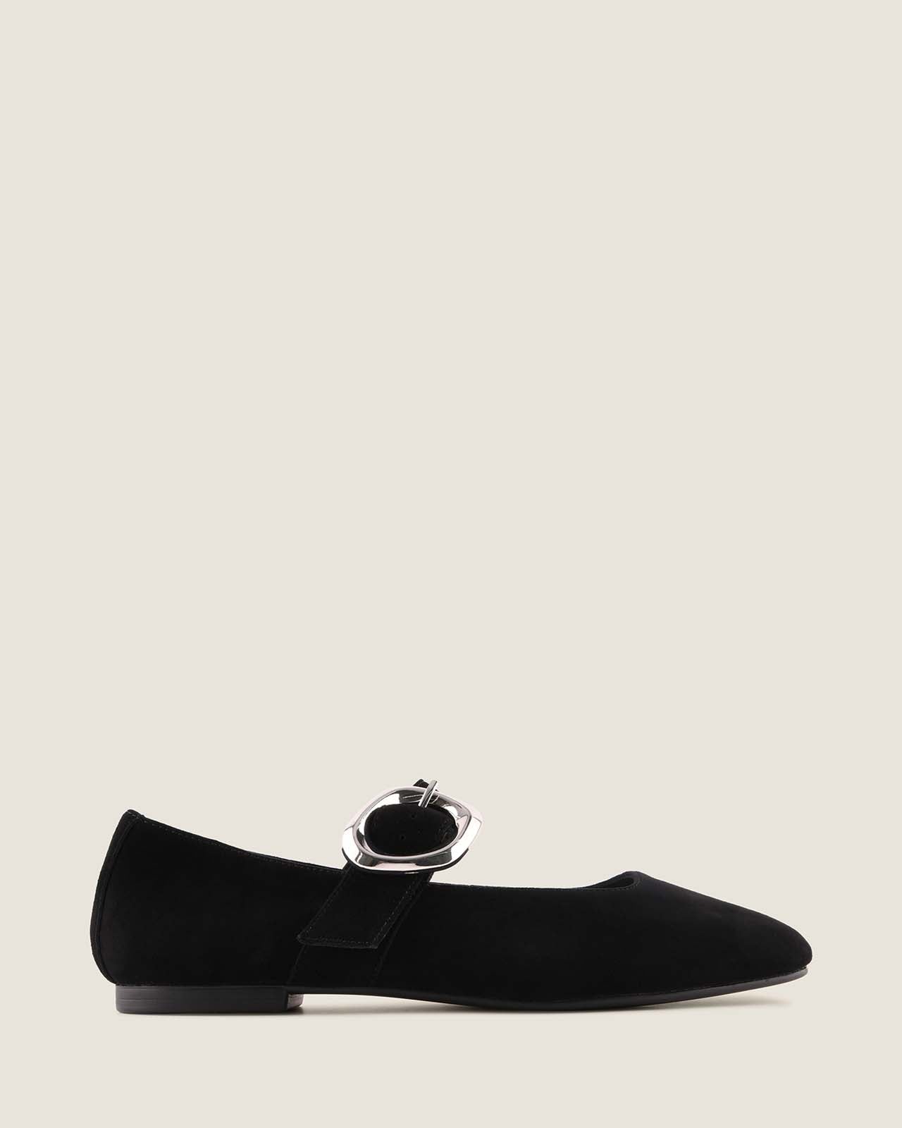 LEVON BALLET FLATS BLACK SUEDE