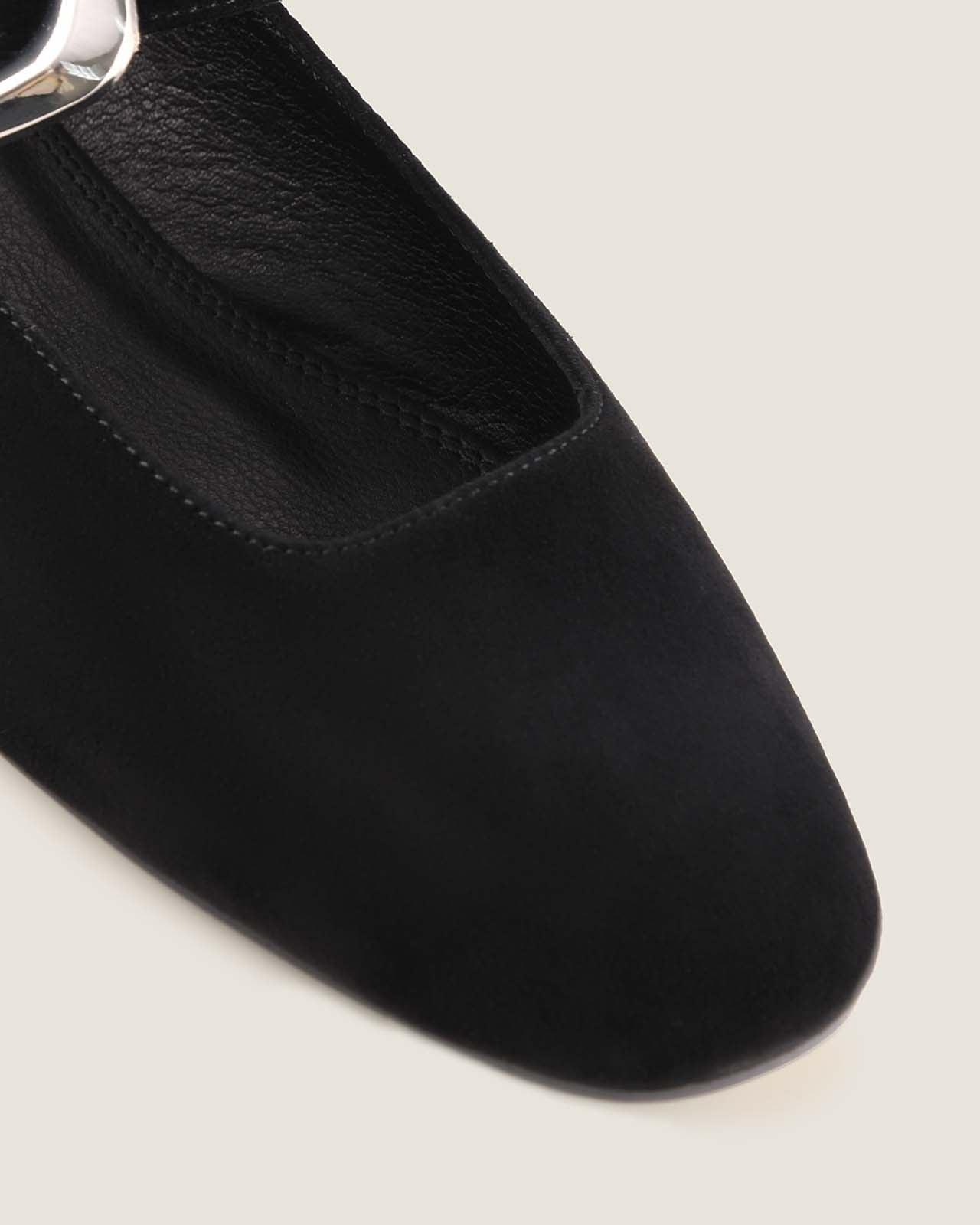 LEVON BALLET FLATS BLACK SUEDE