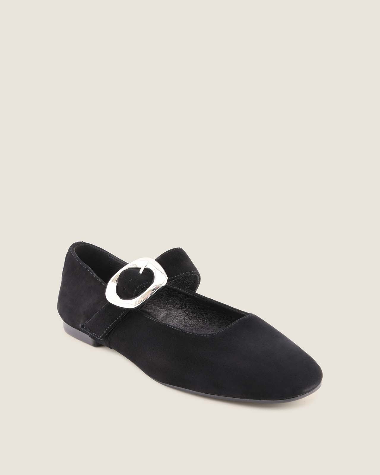 LEVON BALLET FLATS BLACK SUEDE