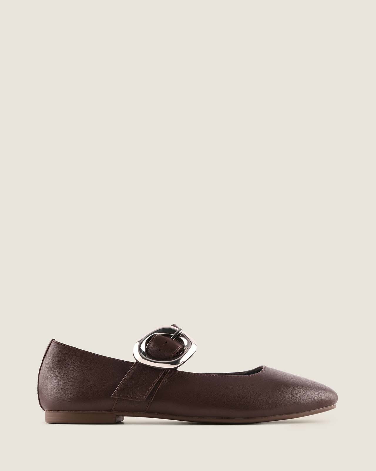 LEVON BALLET FLATS BROWN LEATHER