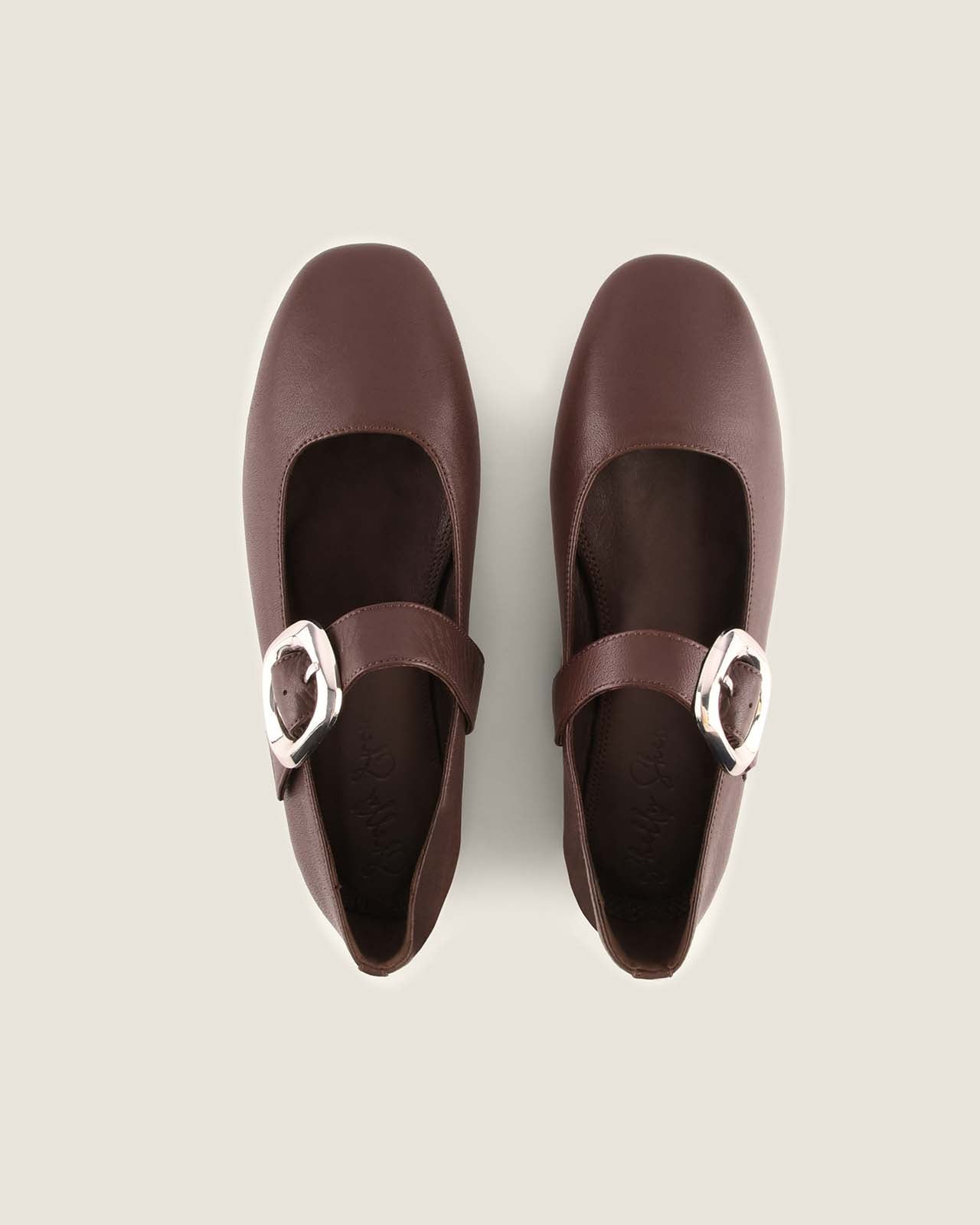 LEVON BALLET FLATS BROWN LEATHER