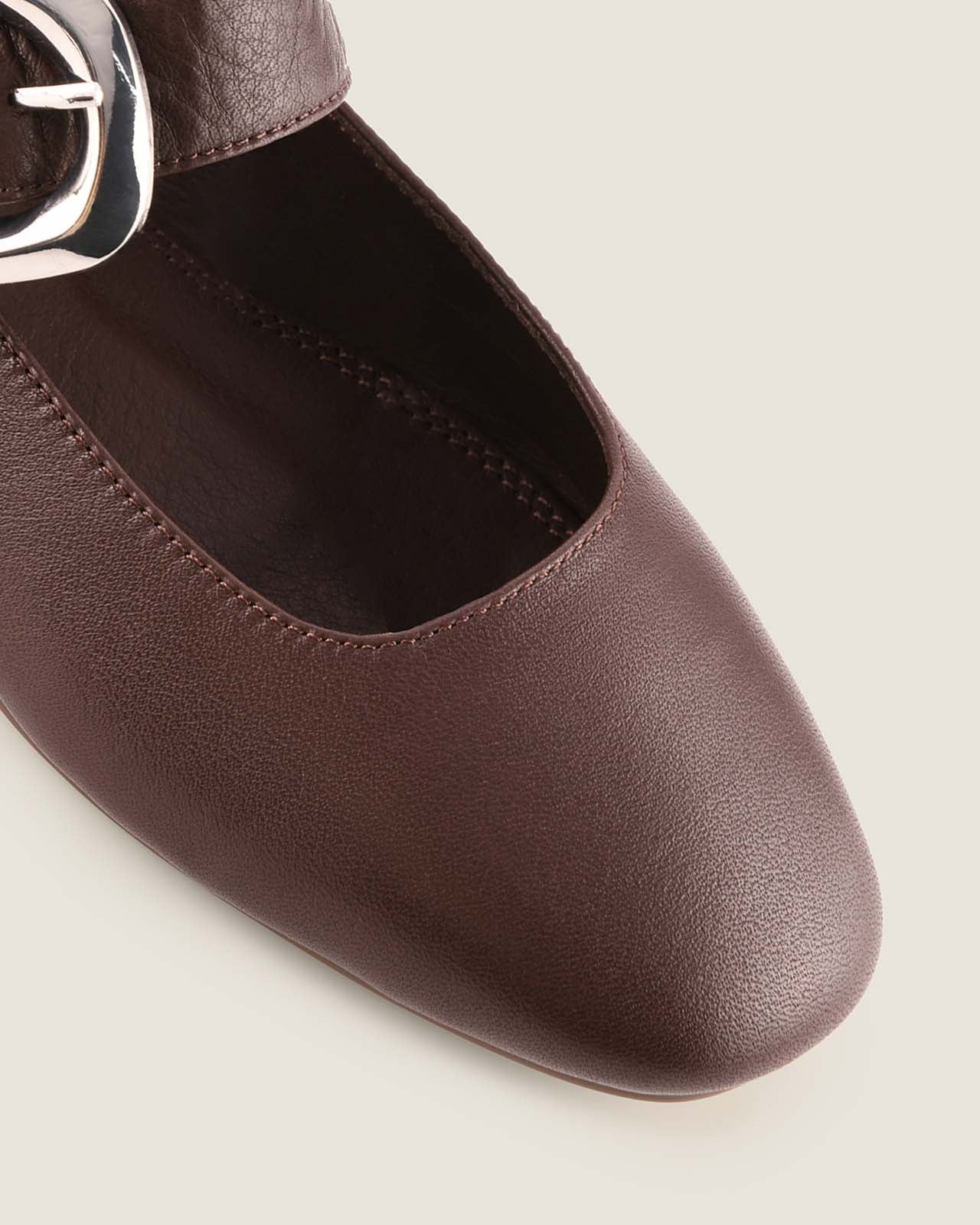 LEVON BALLET FLATS BROWN LEATHER