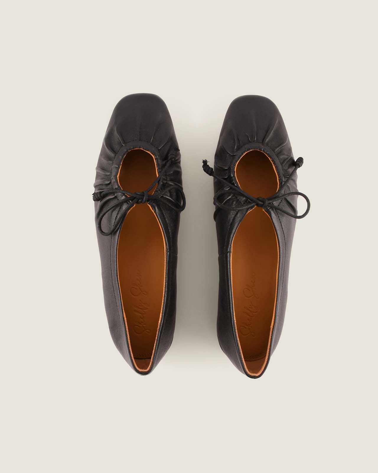 LOGAN CASUAL FLATS BLACK LEATHER