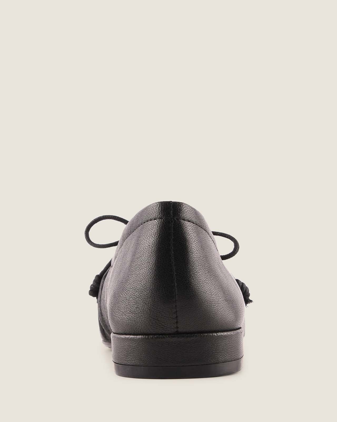 LOGAN CASUAL FLATS BLACK LEATHER