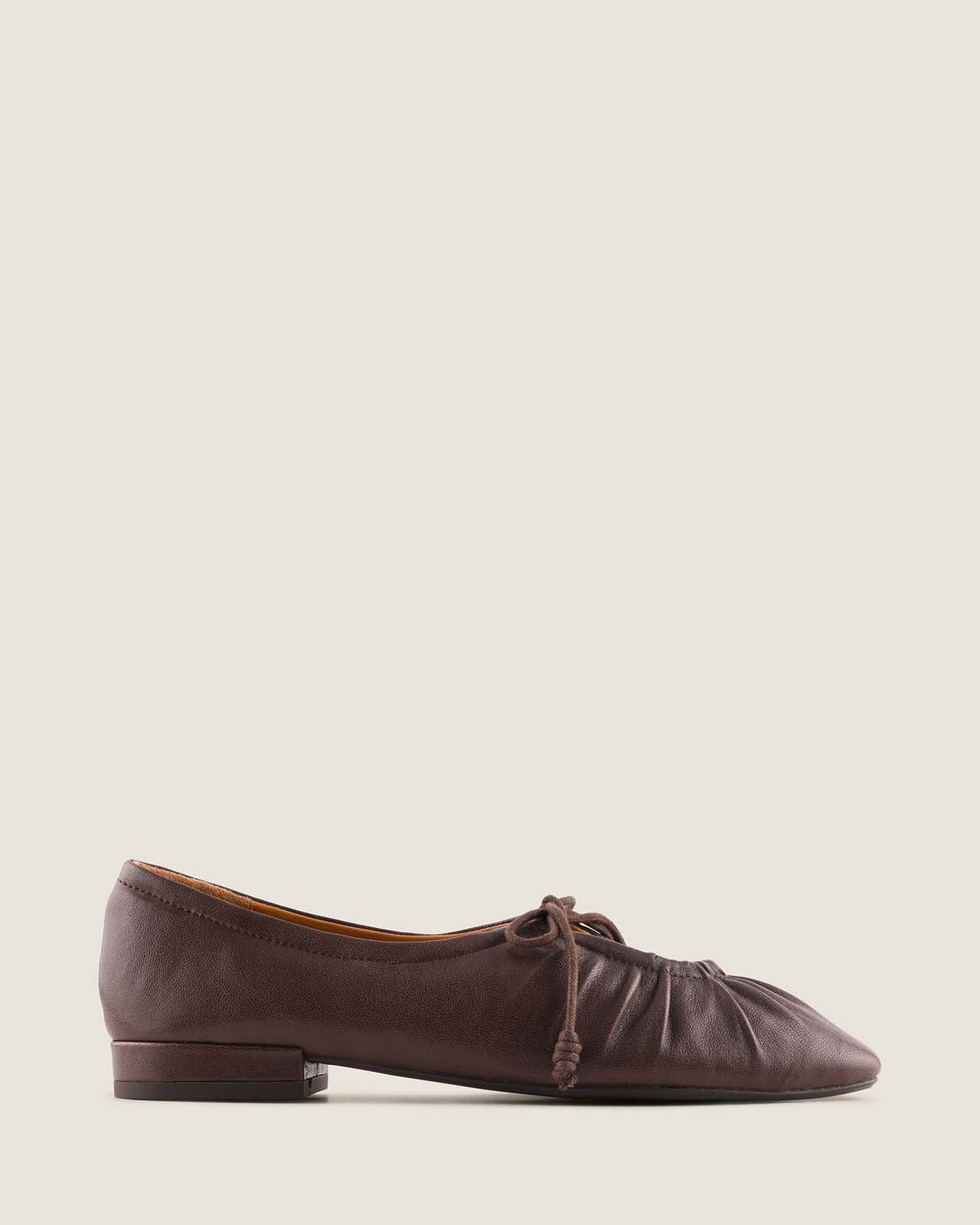 LOGAN CASUAL FLATS BROWN LEATHER