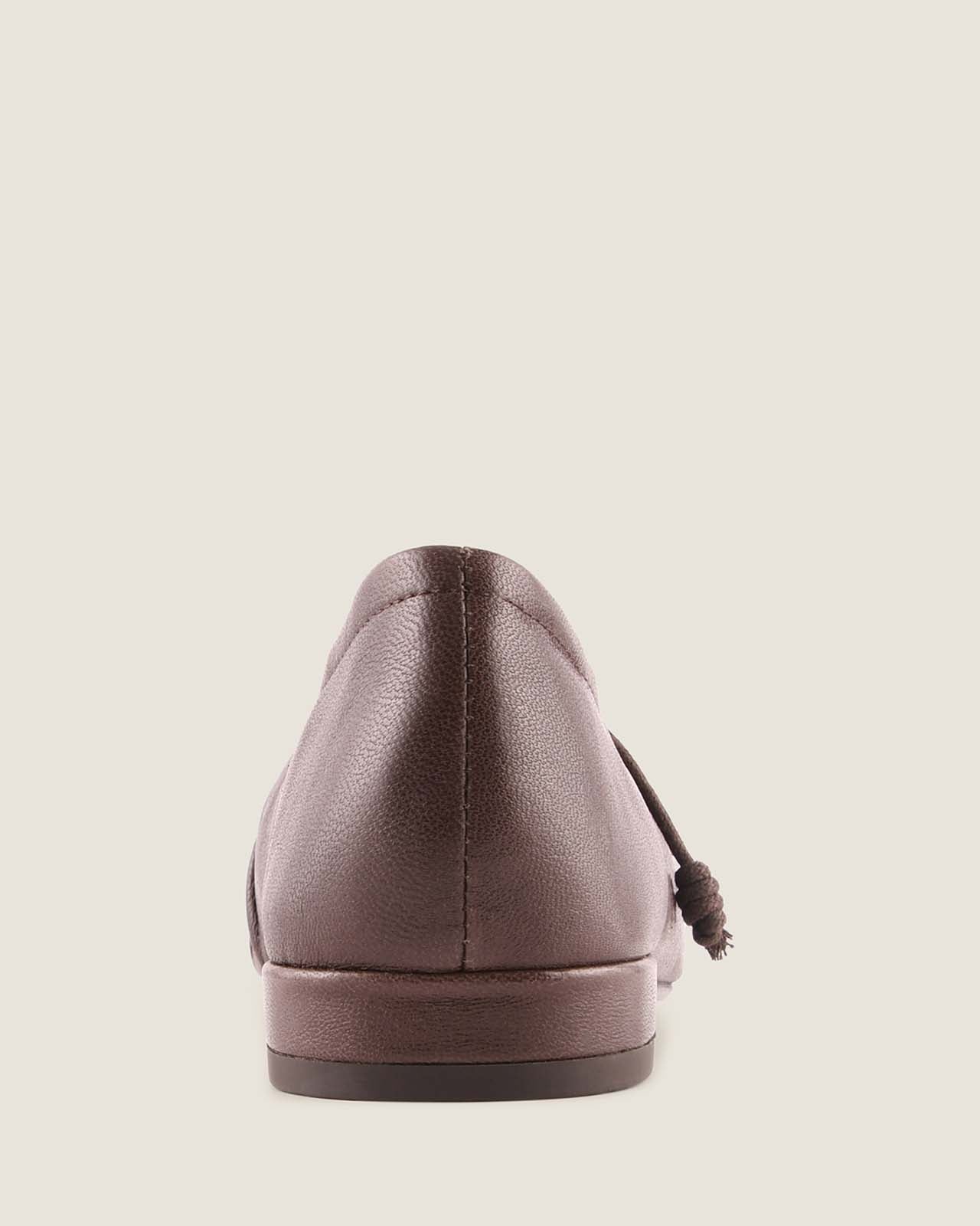 LOGAN CASUAL FLATS BROWN LEATHER