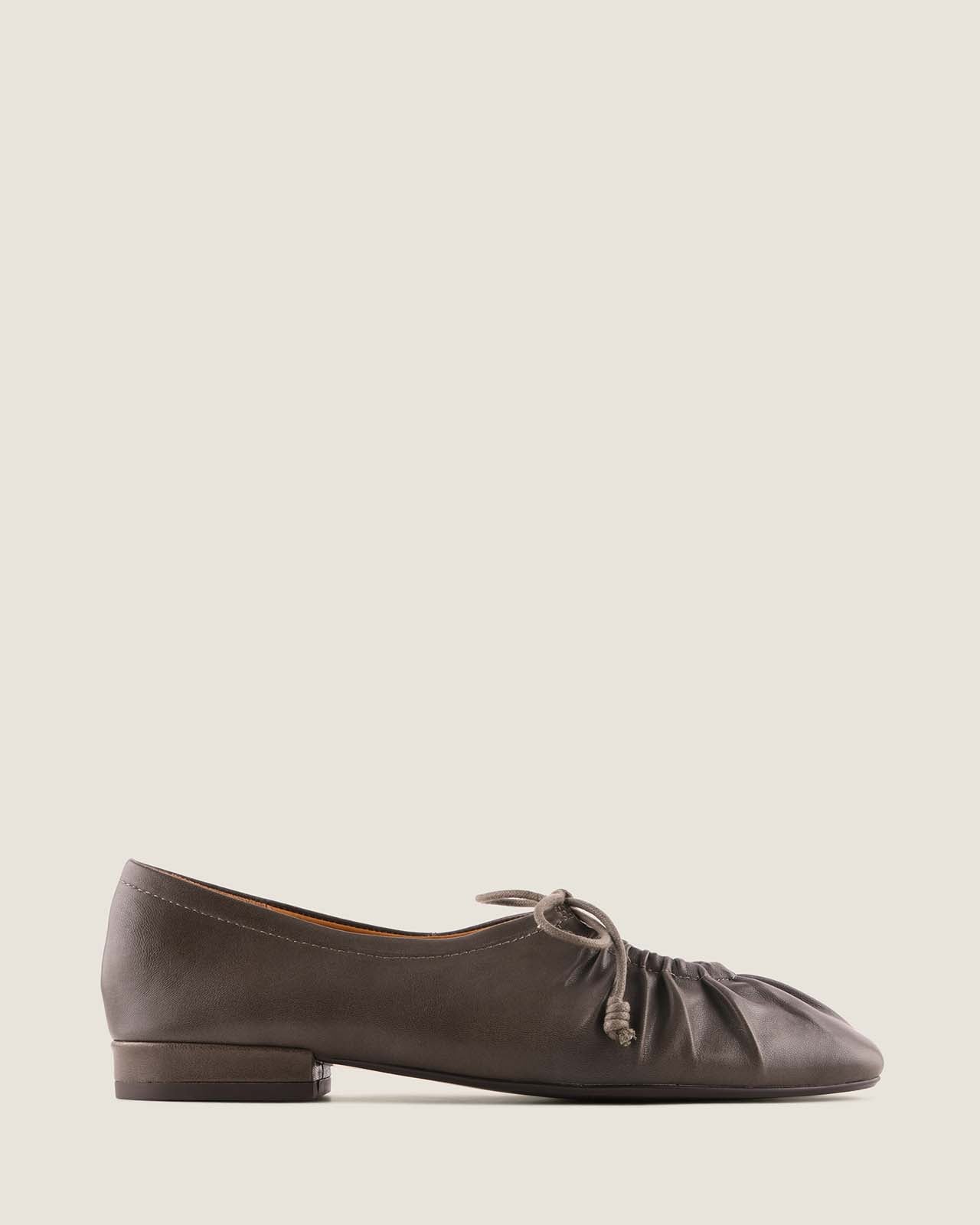 LOGAN CASUAL FLATS OLIVE LEATHER