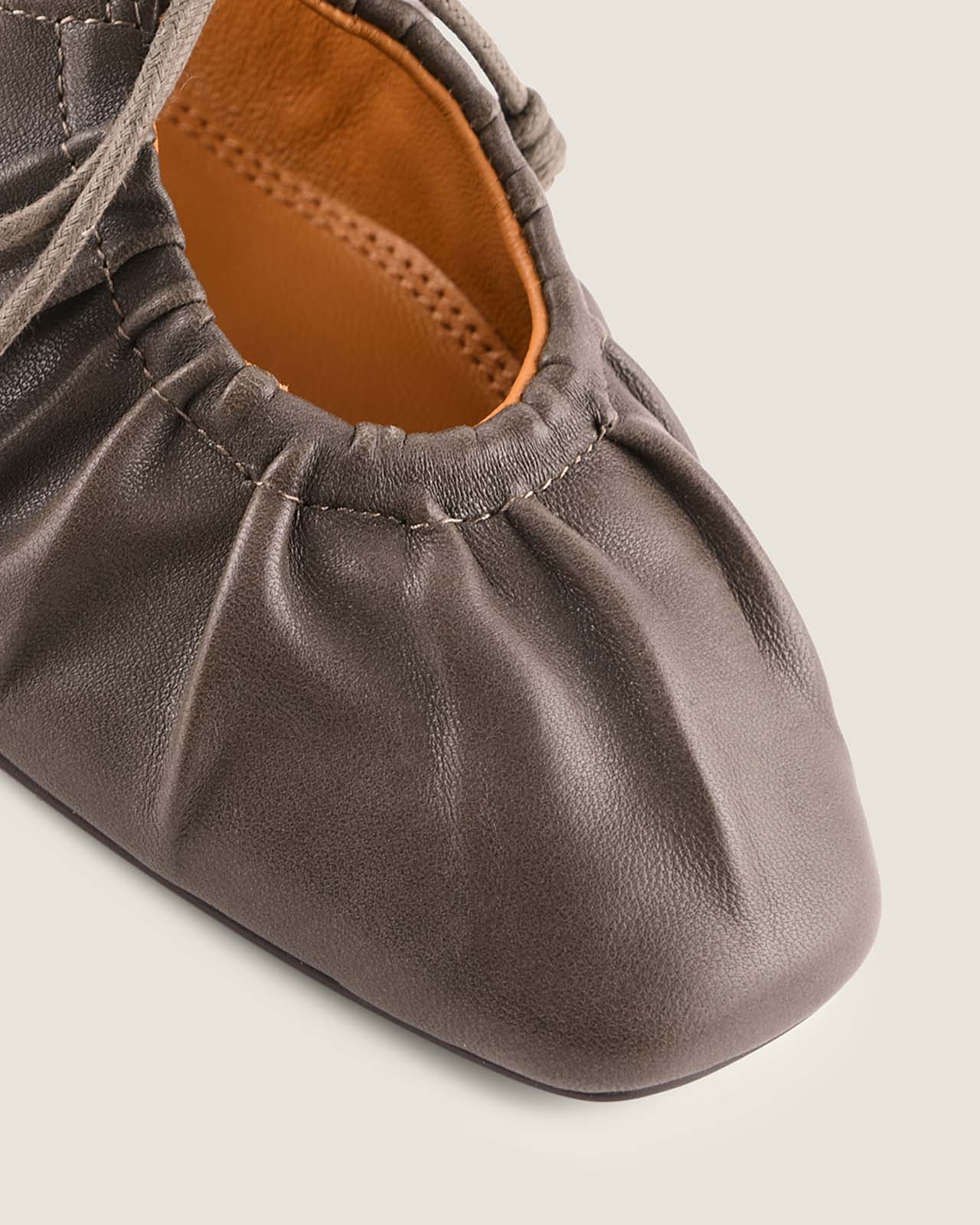 LOGAN CASUAL FLATS OLIVE LEATHER
