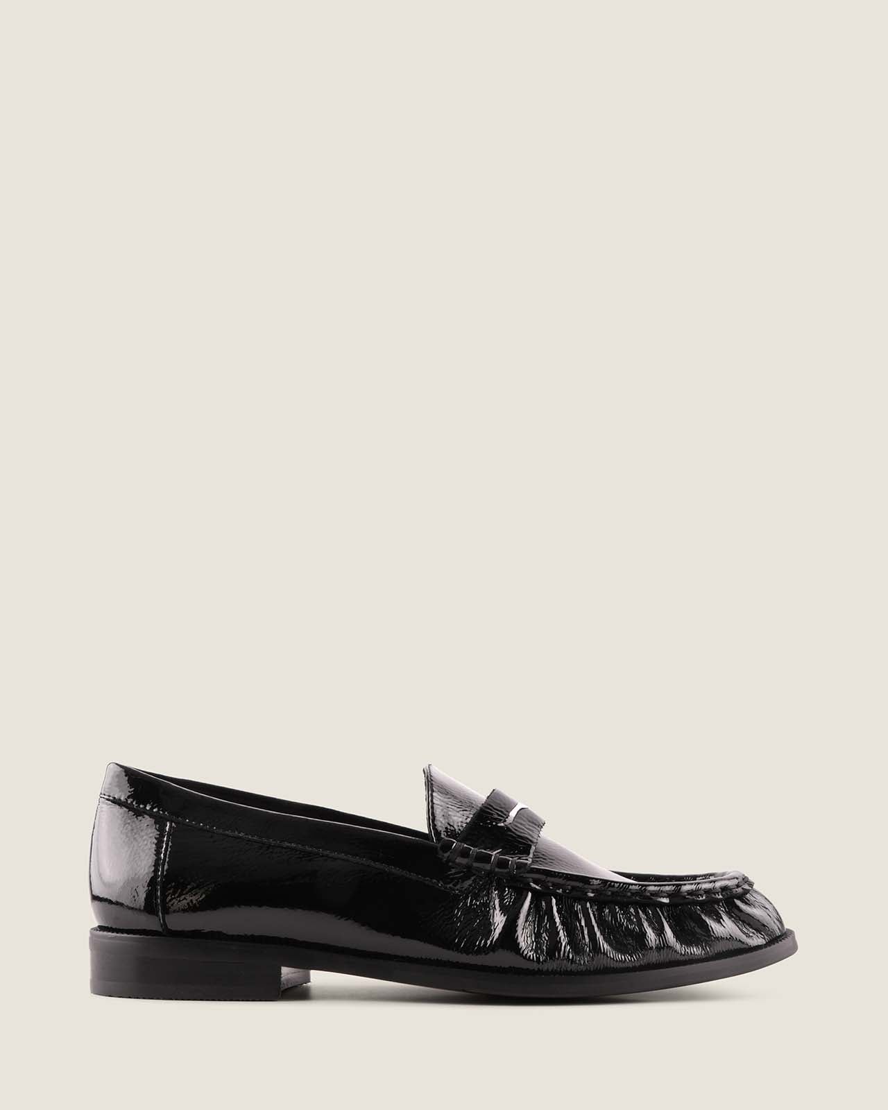 LOUDI LOAFERS BLACK CRINKLE PATENT