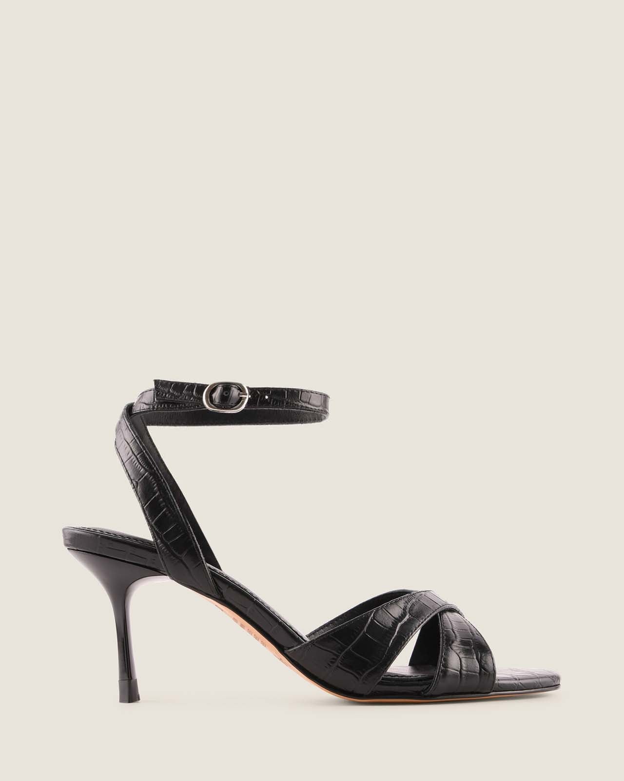 MALI HIGH SANDALS BLACK CROC