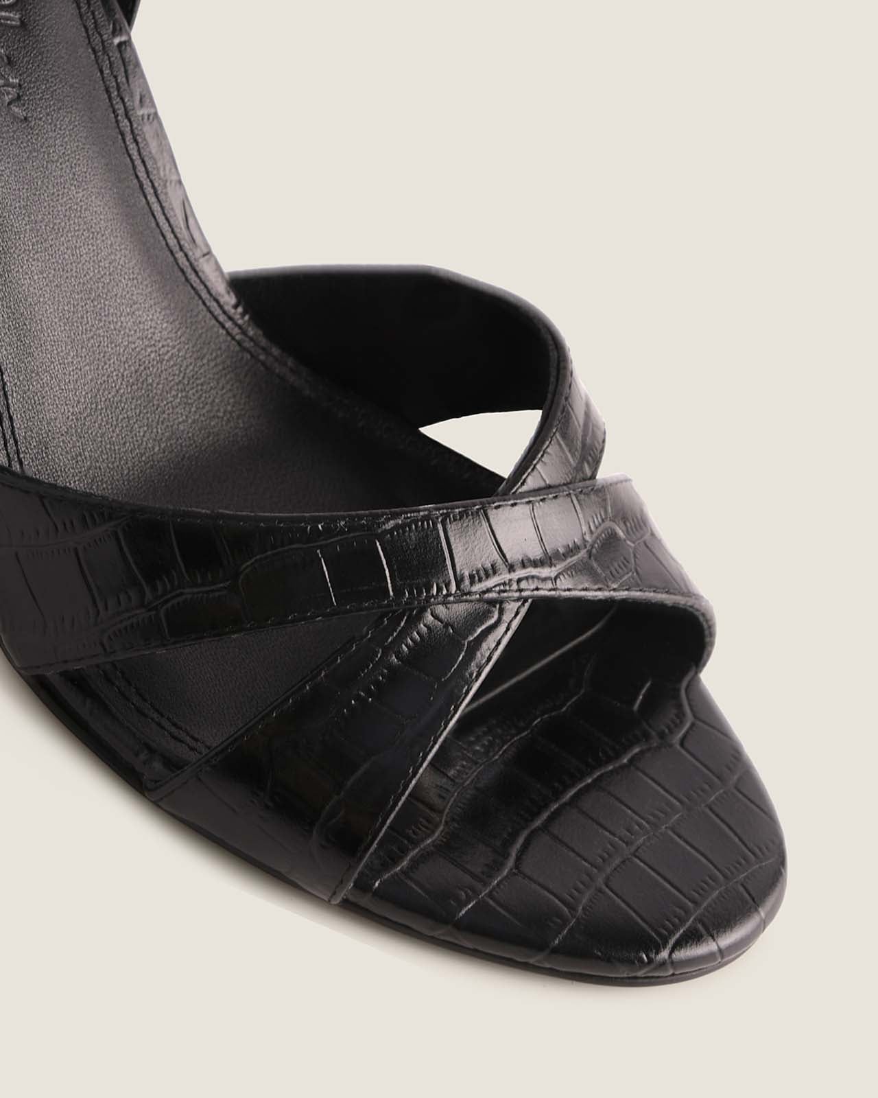 MALI HIGH SANDALS BLACK CROC