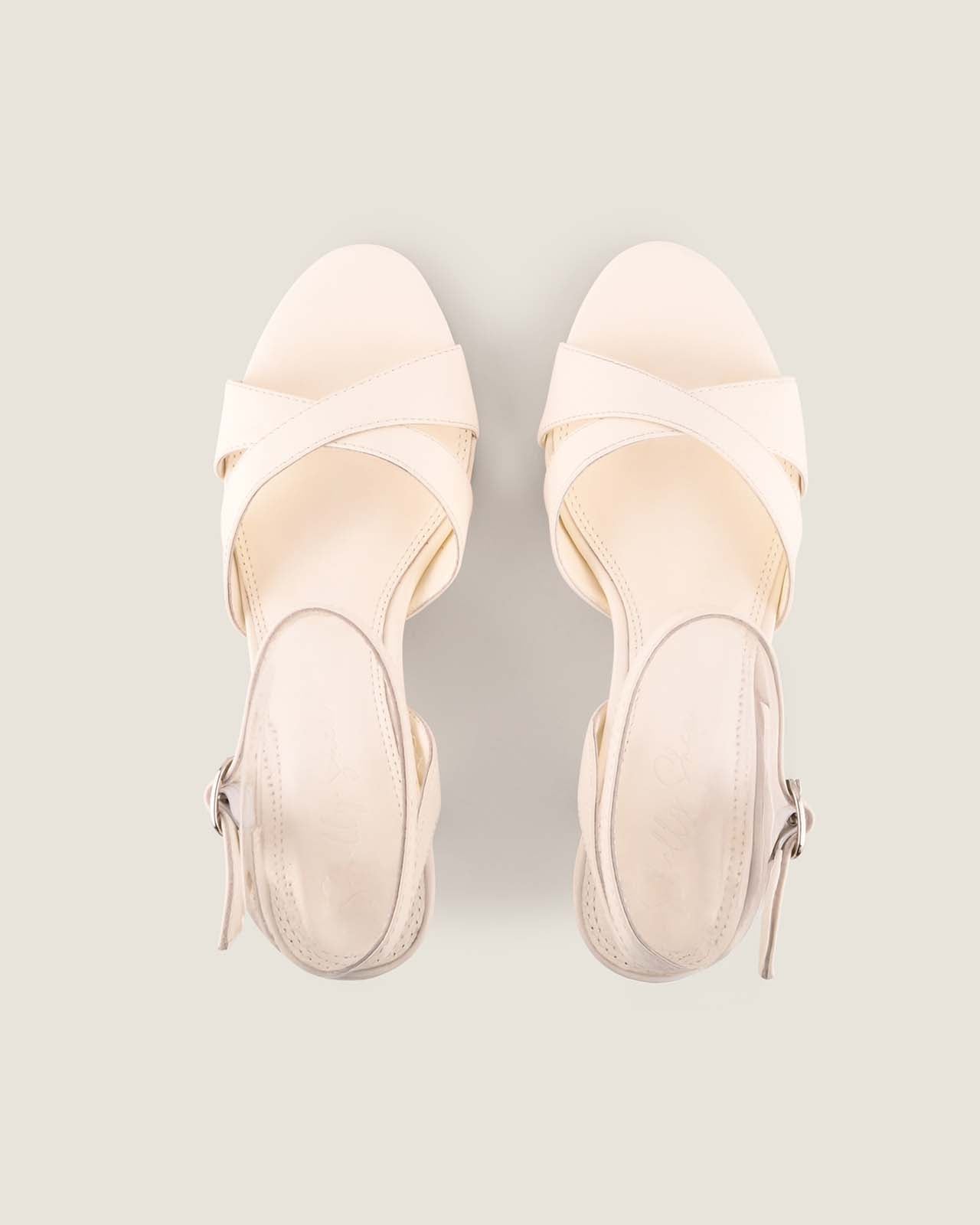 MALI HIGH SANDALS WHITE LEATHER