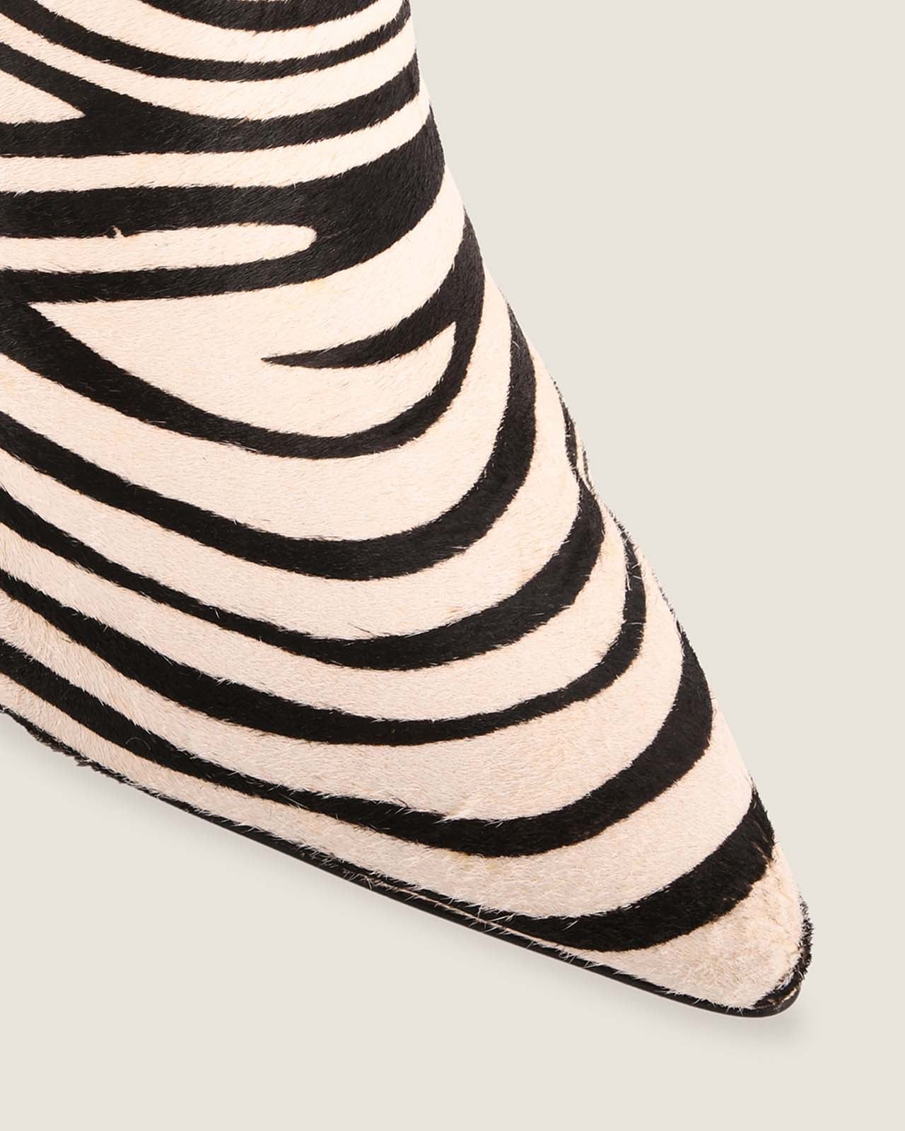 MARLOW HEEL LONG BOOTS ZEBRA