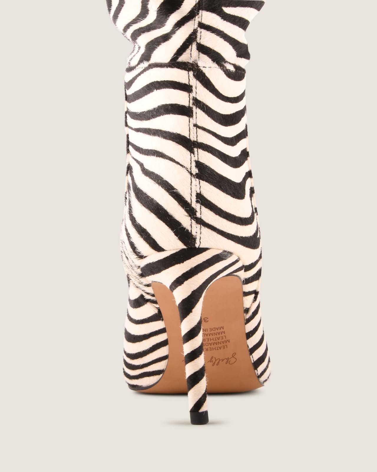 MARLOW HEEL LONG BOOTS ZEBRA