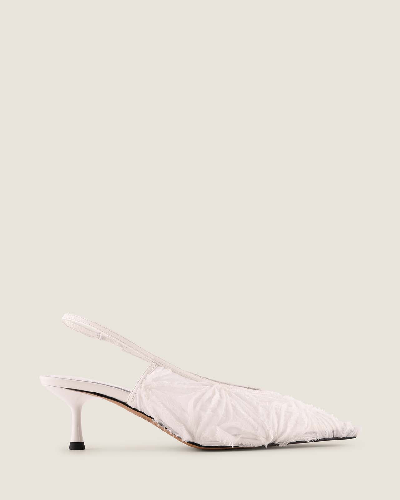 MISHA LOW HEELS WHITE