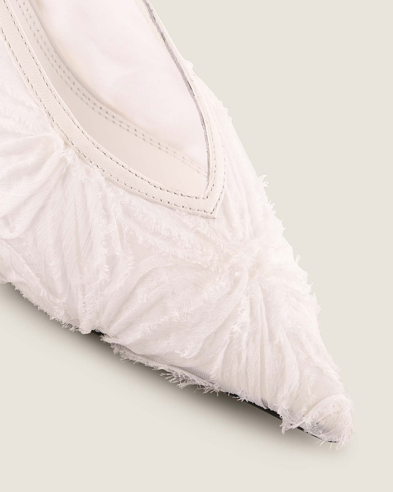 MISHA LOW HEELS WHITE