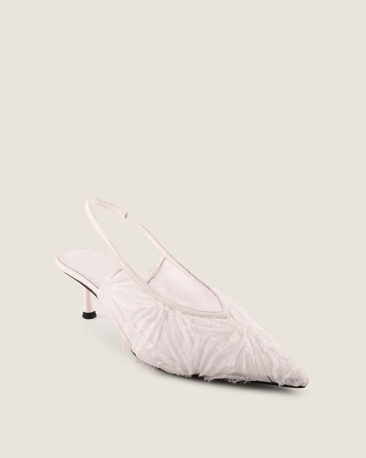 MISHA LOW HEELS WHITE