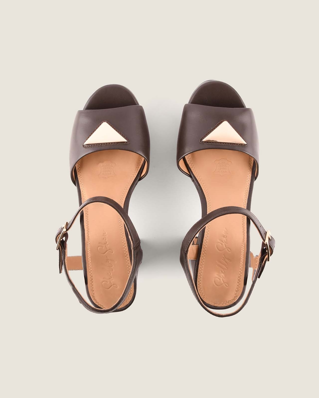 NICE HIGH PLATFORM SANDALS CHOCOLATE LEATHER