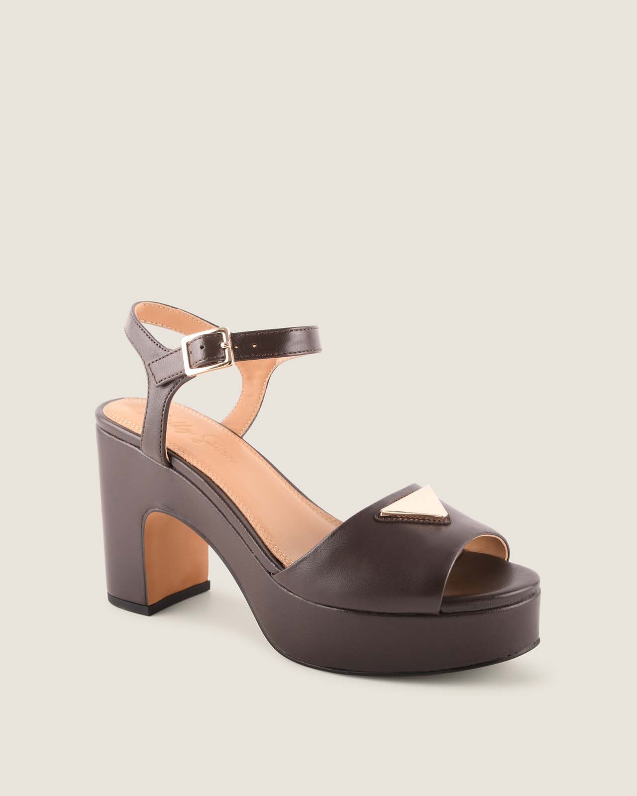 NICE HIGH PLATFORM SANDALS CHOCOLATE LEATHER