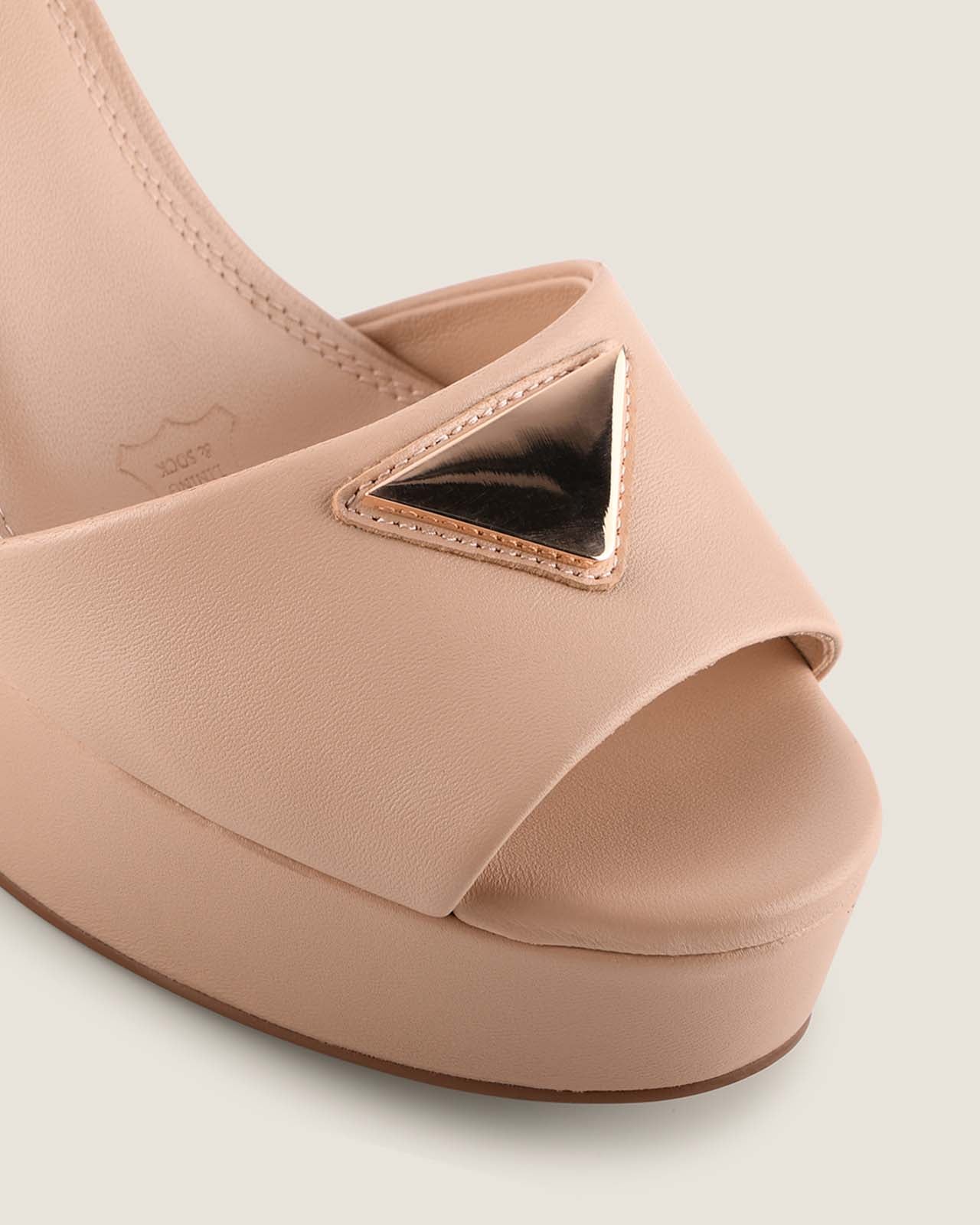 NICE HIGH PLATFORM SANDALS NUDE LEATHER
