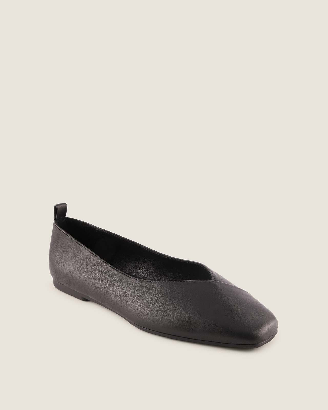 NICO BALLET FLATS BLACK LEATHER