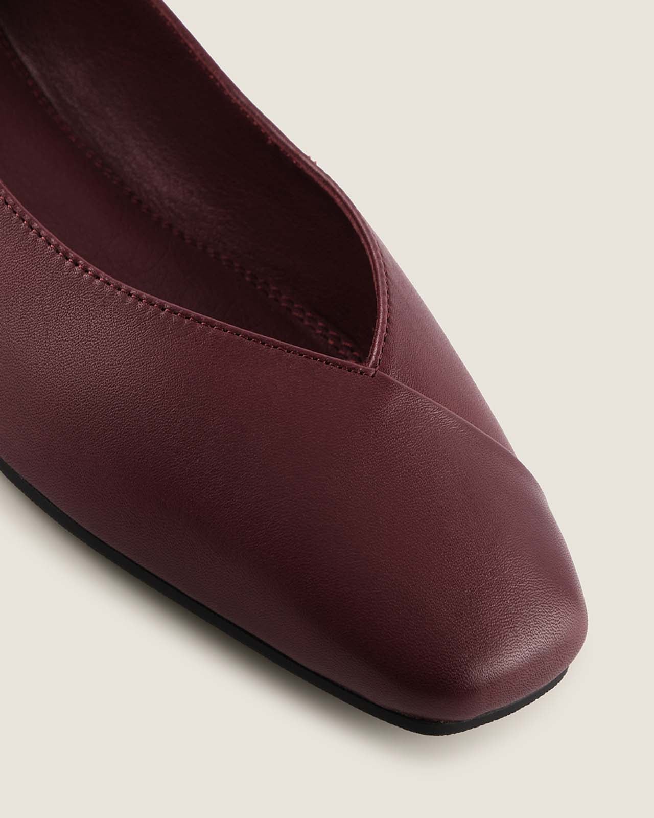 NICO BALLET FLATS BURGUNDY LEATHER