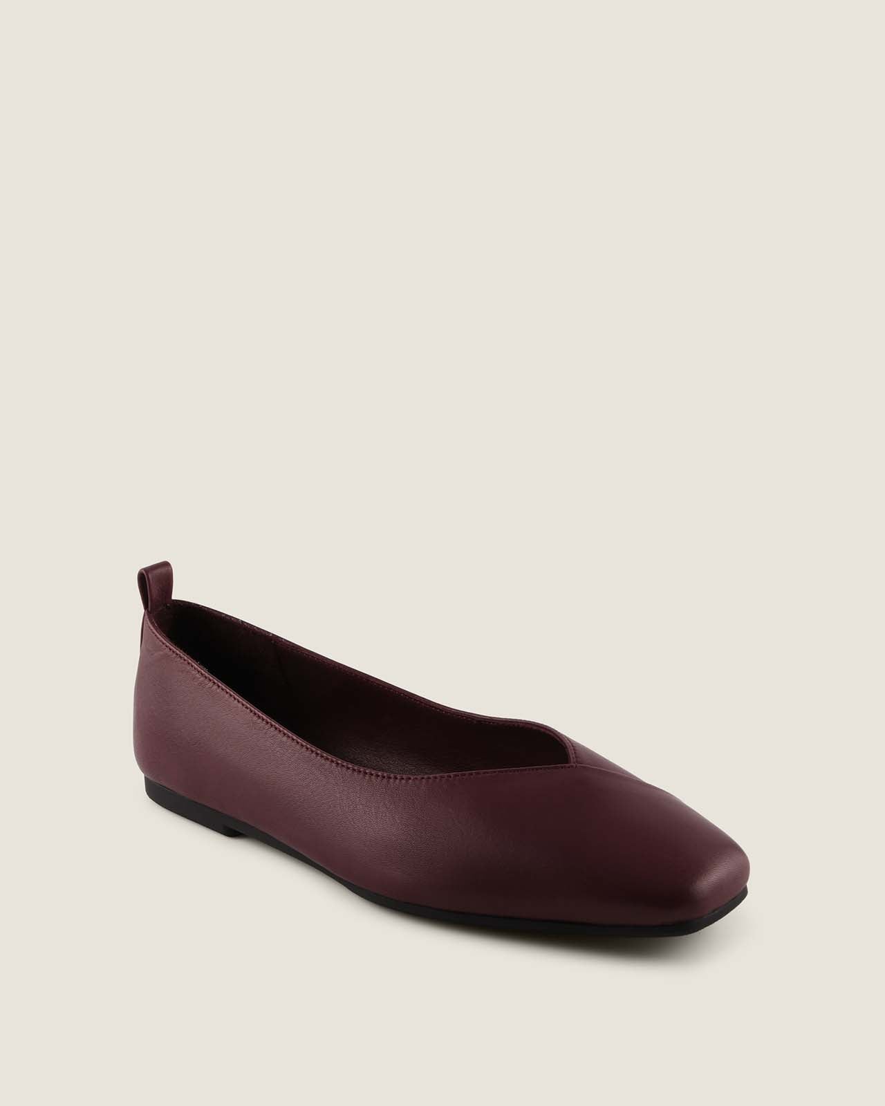NICO BALLET FLATS BURGUNDY LEATHER