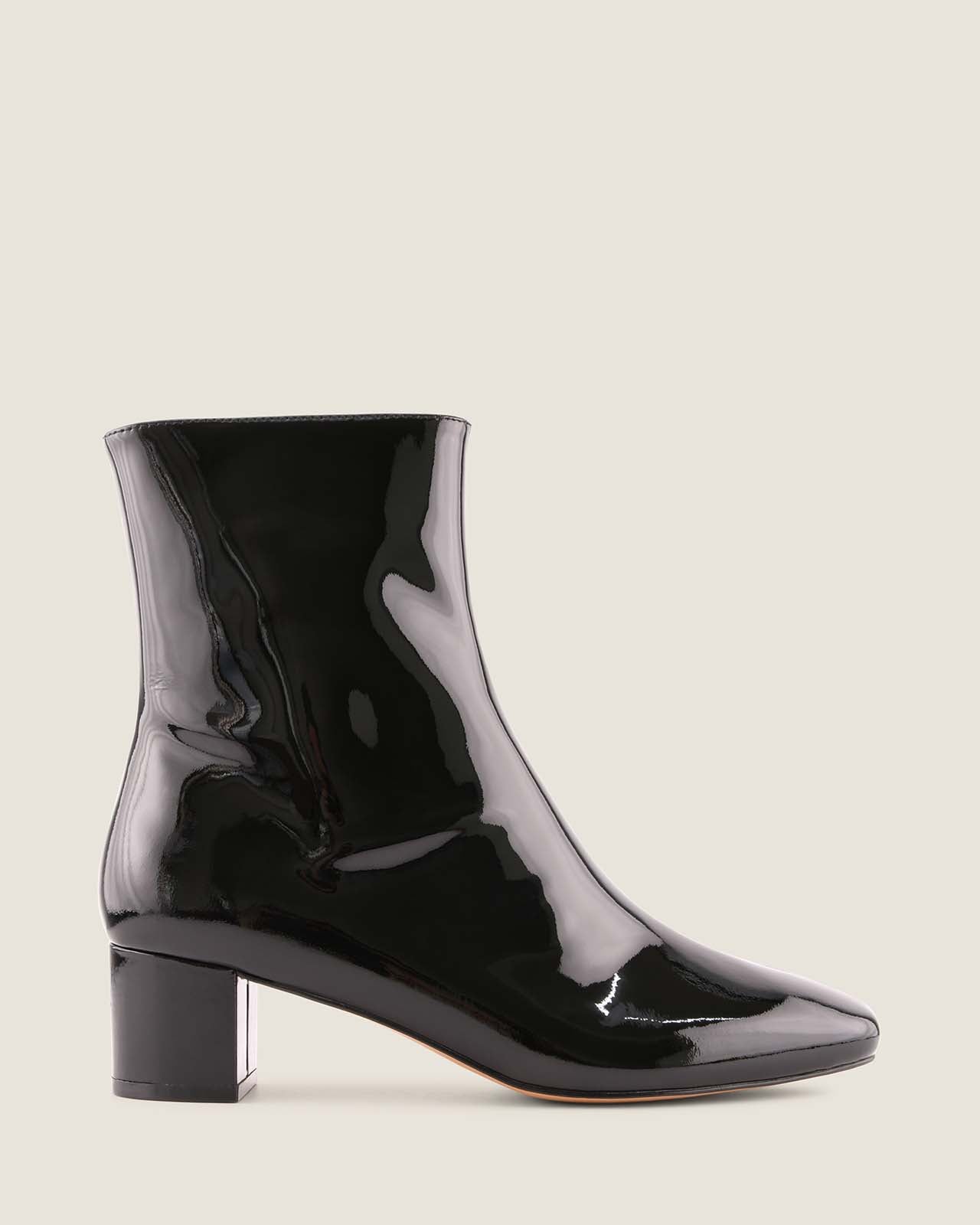 NOAH HEEL ANKLE BOOTS BLACK PATENT