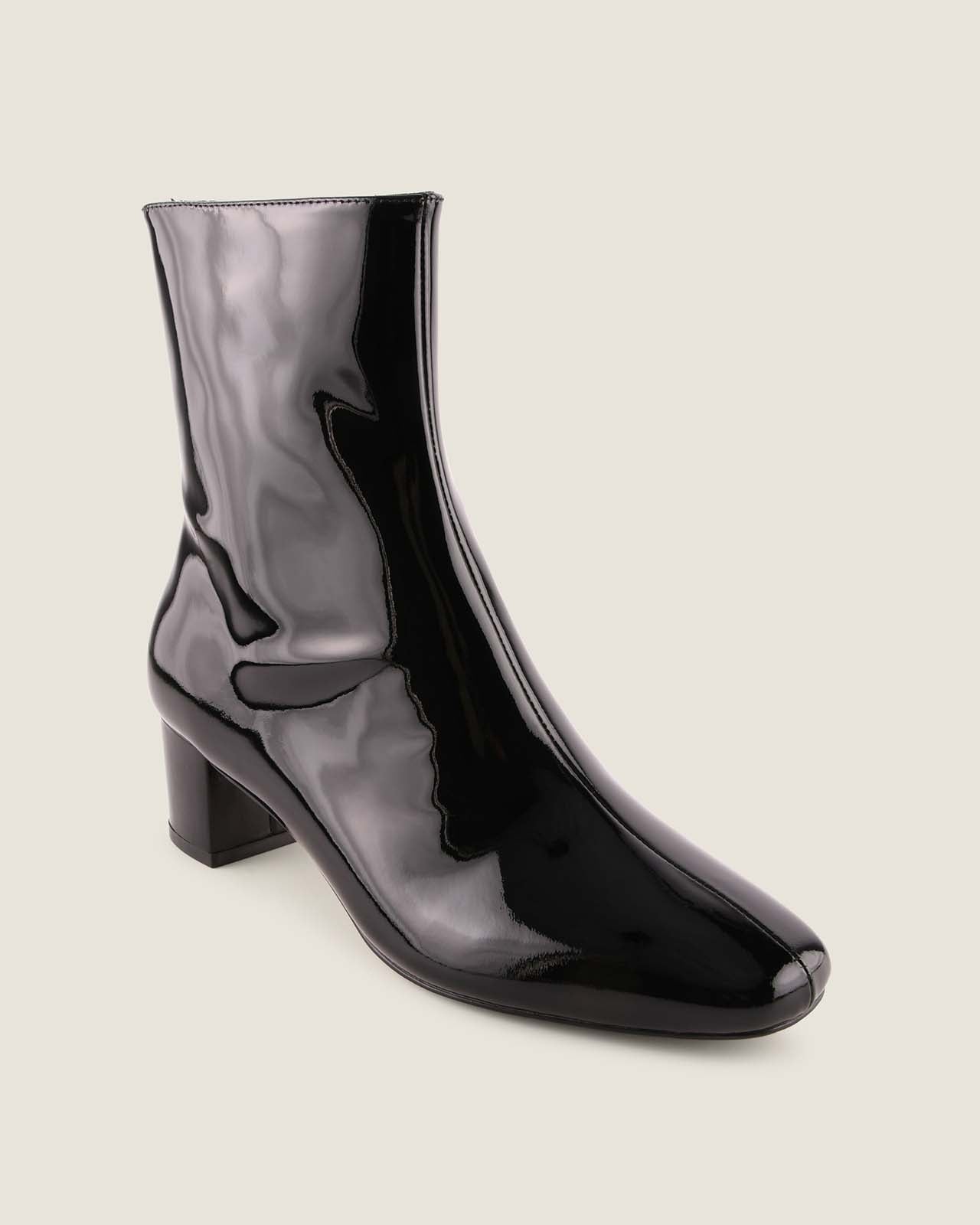 NOAH HEEL ANKLE BOOTS BLACK PATENT