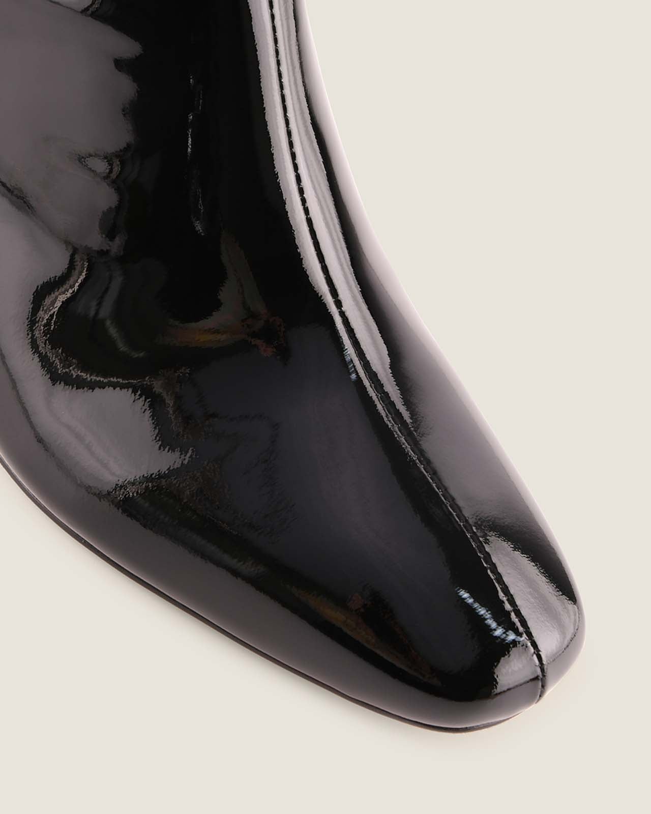 NOAH HEEL ANKLE BOOTS BLACK PATENT